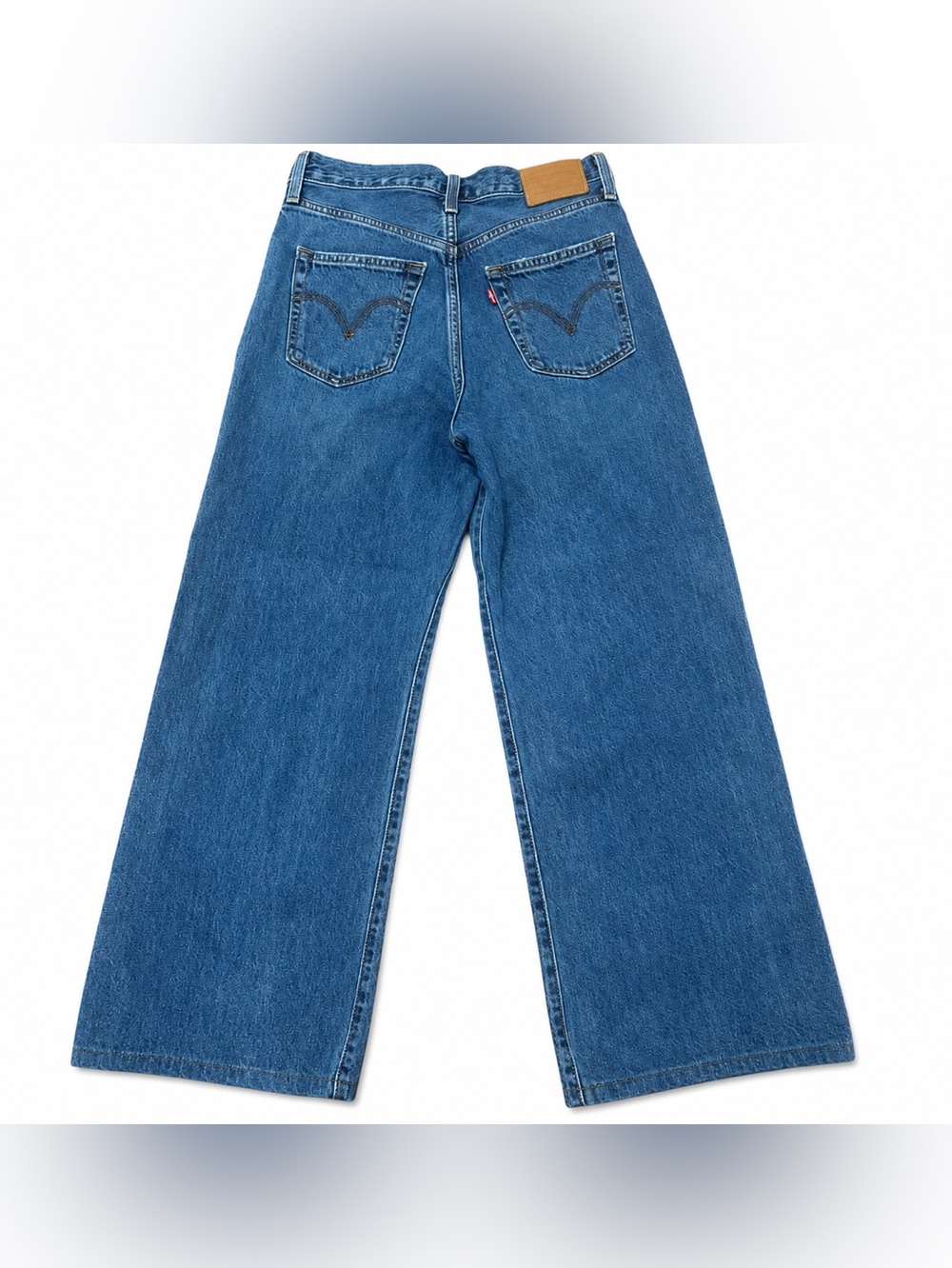 Levi’s Ribcage Wide Leg Jeans Women’s 27 High Rise Cropped Blue Denim - Picture 3 of 12